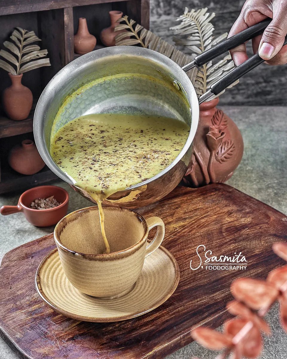 Brass Saucepan - Tin Coated with Heat-Resistant Handle - Kalasians